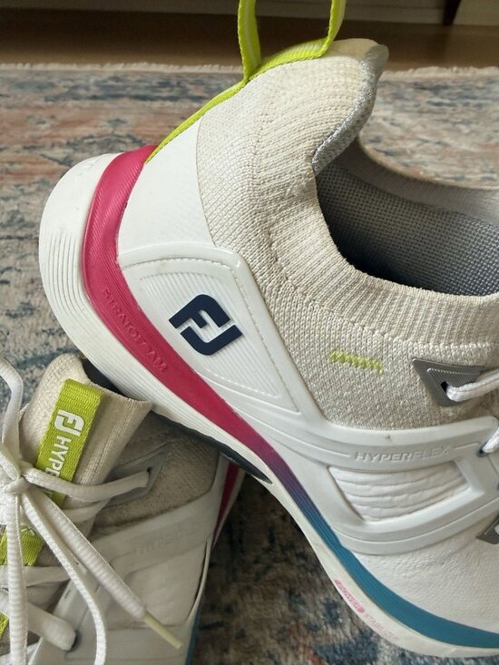FootJoy Shoe HyperFlex Carbon Mens 9.5W White Blue Pink Golf Spiked 51124 main image 4